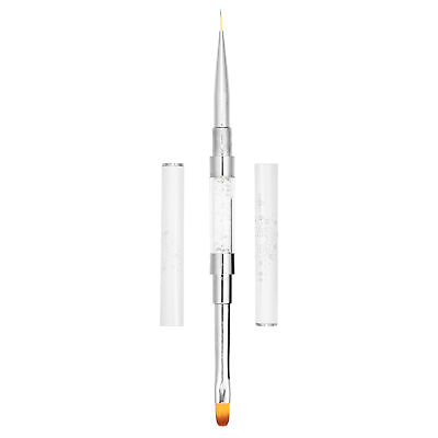 #ad 3 Pcs Double Ended Nail Art Brushes for UV Gel Nail Aluminum Nylon White $6.58