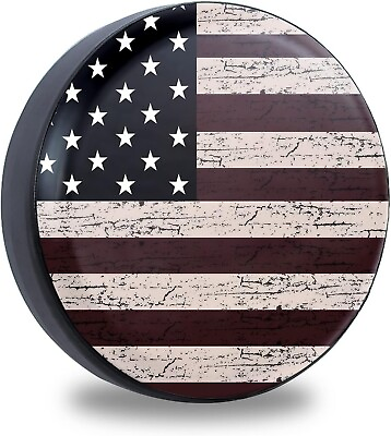 #ad 17quot; American Flag Spare Tire Cover Fit Jeep WranglerRVSUVTruckTravel Trailer $137.99