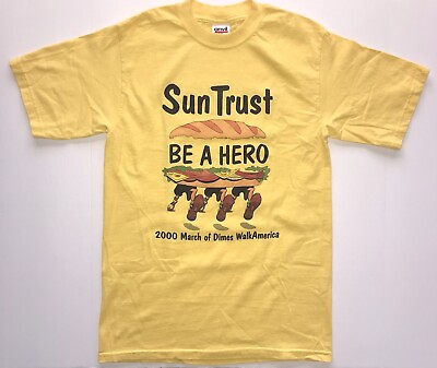 #ad VTG 2000s ANVIL Women Small Yellow Sun Trust Graphic T Shirt Pre Shrunk USA Made $15.99