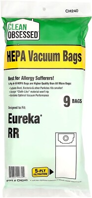 #ad Premium HEPA Vacuum Bags For Eureka RR Fits 4800 Series 9 Cloth HEPA Bags $16.95