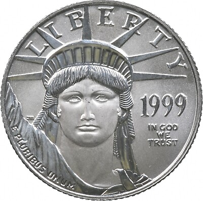 #ad 1999 $25 American Platinum Eagle 1 4 Oz Platinum *3683 $395.00
