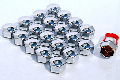 #ad Pack of 20 Chrome 19mm Hex caps covers for alloy wheel nuts lugs bolts. Volvo GBP 13.38