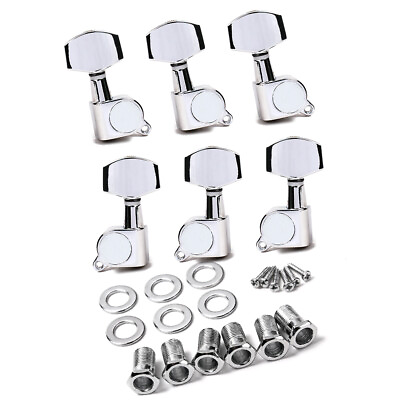 #ad 3x3 In Line Guitar String Tuning Pegs Tuners Machine Heads Chrome Plated $11.34