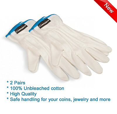 #ad Coin Handling Gloves 100% Cotton PROOF UNC Safe Handling 2 Quality Pairs 1 Size $17.10