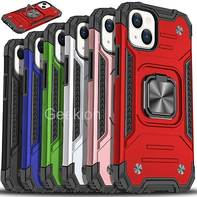 For iPhone 14 13 12 11 Plus Min Pro Max Shockproof Case Kickstand Ring Magnetic $8.45