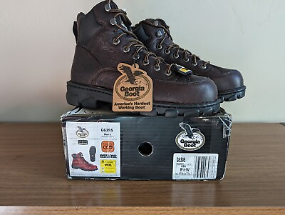 #ad Mens Georgia Boot #x27;Eagle Light#x27; Steel Toe Work Boots Hiker Sz 8.5 Wide $104.99