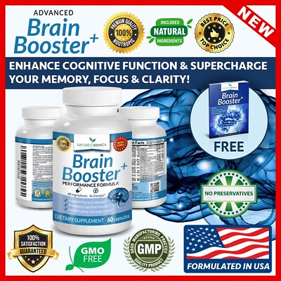 #ad ADVANCED Brain Booster Supplement Memory Focus Mind amp; Clarity Enhancer USA Made $15.97