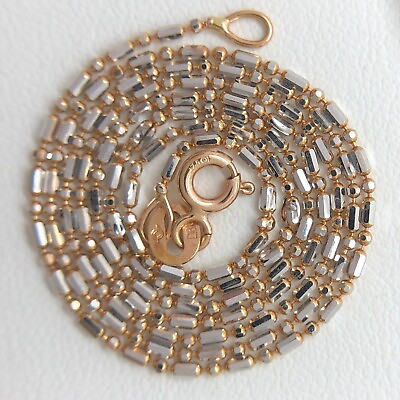 #ad 18K White amp; Rose Gold Multi Color Fancy Unique Thin Chain Necklace 17.5 Inches $250.00