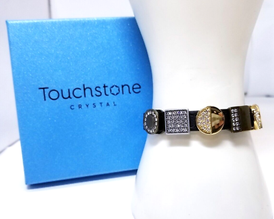 #ad Touchstone Crystal Leather Crystal Bracelet $69.65