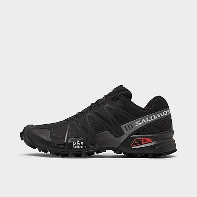 #ad Mens Salomon SpeedCross 3 Trail Running Shoes Men Size 12 US Black Quiet Shade $179.97