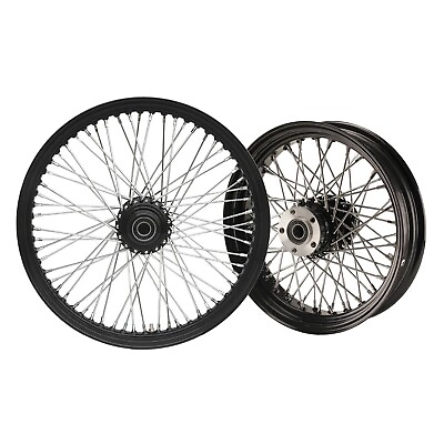 #ad Black 60 Spoke 21quot;x3.5quot; SD Front amp; 16quot;x3.5quot; Rear Wheel for HD Touring amp; Custom $399.99