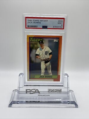 #ad 1990 Topps TIFFANY Jack Morris Baseball Card #555 PSA 9 Mint $100.00