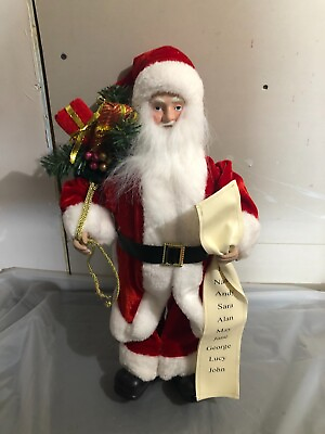 #ad Santa Claus with Gifts amp; Name List Christmas 21” Standing Decor $36.00