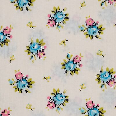 #ad Vintage Fabric Dressmaking Cotton Blend Roses Floral Lightweight BTY Flowers $14.38