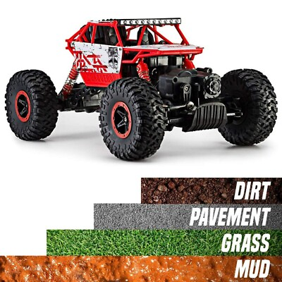 RC Cars 4WD Rock Crawler Truck 1:18 Off Road Remote Control Crawler Buggy RTR $29.98