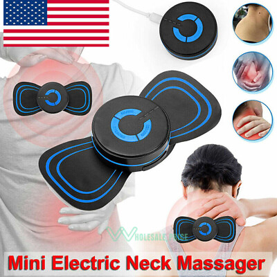 #ad Portable EMS Mini Electric Neck Back Massager Cervical Massage Patch Stimulator $10.19