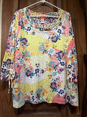 #ad Hearts of Palm Womens Casual Summer Top Size 2X $8.50