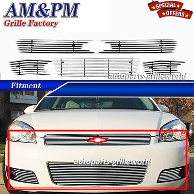 #ad Fits 2006 2013 Chevy Impala W Fog Light Billet Grille Grill Combo Chrome 2011 $79.79