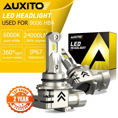 #ad AUXITO 9006 HB4 LED Headlight Bulb Kit Low Beam Bright White 24000LM High Power $36.99