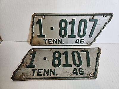 #ad Vintage 1946 Tennessee License Plate Pair DAVIDSON COUNTY $299.99