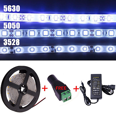 5M SMD 3528 5050 5630 300LED Pure Warm White Strip Light WaterproofPower Supply $46.90