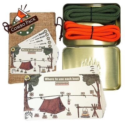 #ad Outdoors Knot Tying Kit Bear Essentials Best Camping Knots Edition with W... $54.04
