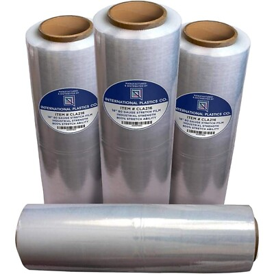 #ad 18quot; Stretch Film Wrap 1500 feet 7 Layers 80 Gauge Industrial Strength up to 800% $94.34