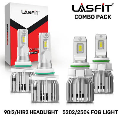 #ad Lasfit 9012 LED Headlights 5202 Fog Light Bulbs for GMC Sierra 1500 2014 2015 $69.99