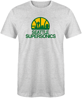#ad Seattle Supersonics Grey Retro Vintage Sonics T Shirt Sizes S XL $14.99
