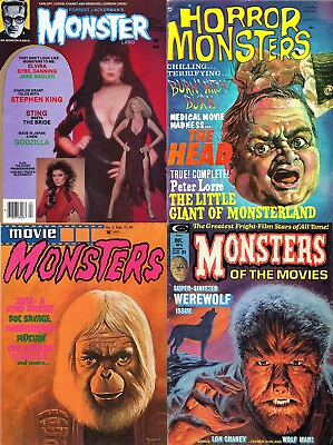 #ad 78 Old Issues of Assorted Monsters Horror Scary Fantasy Film Magazines DVD $12.99