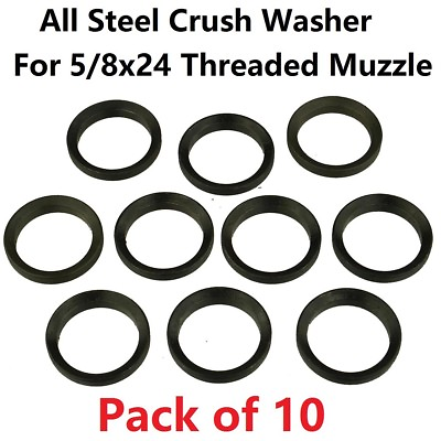 #ad Black Anodized 10PC Pack Crush Washer for 308 .308 5 8x24 Muzzle Thread $9.65