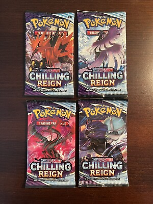 #ad Pokemon Chilling Reign Booster Packs x4 All Pack Arts *NEW UNWEIGHED 👀📸 C $29.99
