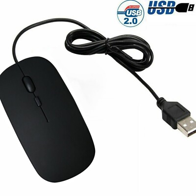 #ad Universal Wired USB 2.0 Optical Mouse Mice for PC Laptop Notebook Desktop Black $4.98