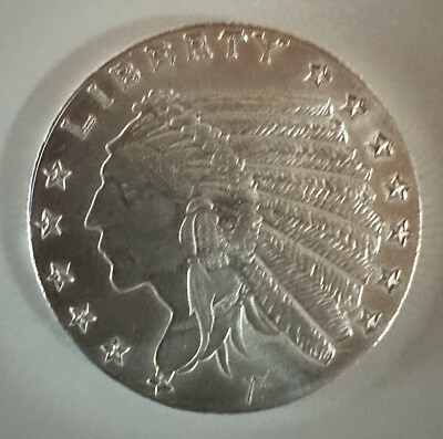 #ad 1 2 oz .999 Silver Round Incuse Indian $22.32
