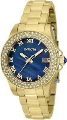 #ad Invicta Women#x27;s 36072 Angel Quartz 3 Hand Blue Dial Stainless Steel Golden Watch $80.15