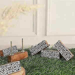 #ad Wooden Handles amp; Pulls for Home Set of 6 Unique Handmade Rectangle Knobs $30.36