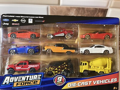 #ad Adventure Force 9 Pack Die Cast Vehicles New Open Box $16.16