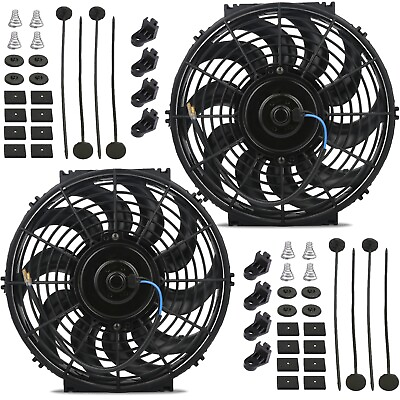 #ad DUAL 13 INCH 12V 90W PUSHER PULLER ELECTRIC AUTOMOTIVE RADIATOR COOLING CAR FAN $69.95