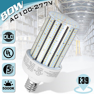 80W LED Corn Light Bulb Replace 400 Watt Metal Halide Retrofit Flood Light 5000K $32.04