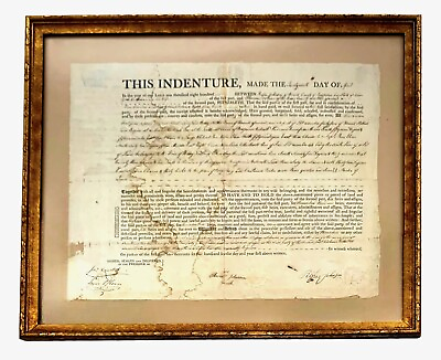 #ad Legal Document from New York 1801 Framed Antique Record for Office Decor $230.00