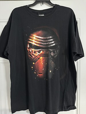#ad STAR WARS Force Awakens Kylo Ren Helmet Black Graphic T Shirt XL $20.00