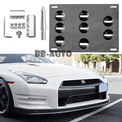 #ad Front Tow Hook License Plate Hole Eye Mount Bracket For Nissan R35 GT R Skyline $24.99