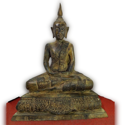 #ad 14 Inch Thai Burmese Buddha Phra Lanna Northern Buddhist Worship Protected RARE $405.00
