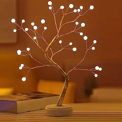 #ad Tree Light Decor Lamp DIY Led Desk Lamp Bedside Lamp Battery USB Operated ... $31.84