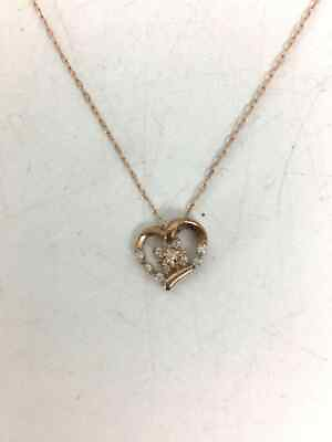 #ad 4℃ Heart Necklace K10 Necklace With Snow Dome Type Case Gold Ladies from Japan $175.25