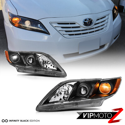 #ad For 07 09 Toyota Camry quot;TRD STYLEquot; Black LEFTRIGHT Complete Headlights Assembly $111.95