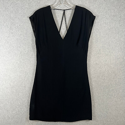 #ad Guess Marciano Dress Womens XS Black Drop Shoulder Sleeve Shift Back Zipper FLAW $25.00