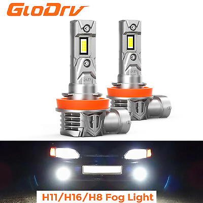 #ad GloDrv H11 H16 LED Bulbs Fog Light White Kits For Toyota RAV4 2006 2019 $27.99