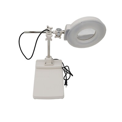 #ad 15X LED Magnifier Lamp Cross Holder Magnifying White Glass Lens Adjust Height $79.90