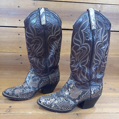 #ad Dan Post Snakeskin Cowboy Western Boots Womans Size 5C $54.95